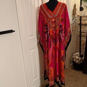Winlar Elegant Multicolor Vintage Kaftan